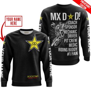 Custom name BraapGirls MX DAD – PERSONALISED GIFTS FOR CHILDREN & ADULTS – ROCKSTAR – BLACK WHITE Brands for motocross girls and dirt bike riders - Brands vi...