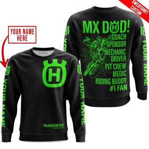 Custom name BraapGirls MX DAD – PERSONALISED GIFTS FOR CHILDREN & ADULTS – HUSQVARNA – BLACK GREEN Brands for motocross girls and dirt bike riders - Brands v...