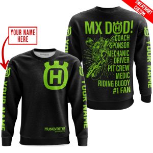 Custom name BraapGirls MX DAD – PERSONALISED GIFTS FOR CHILDREN & ADULTS – HUSQVARNA – BLACK GREEN 1 Brands for motocross girls and dirt bike riders - Brands...