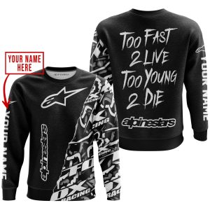 Custom name BraapGirls TOO FAST TO LIVE TOO YOUNG TO DIE – LIMITED EDITION – CUSTOM NAME – ALPINESTARS – BLACK Alpinestars for motocross girls and dirt bike ...