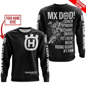 Custom name BraapGirls MX DAD – PERSONALISED GIFTS FOR CHILDREN & ADULTS – HUSQVARNA – BLACK WHITE Brands for motocross girls and dirt bike riders - Brands v...