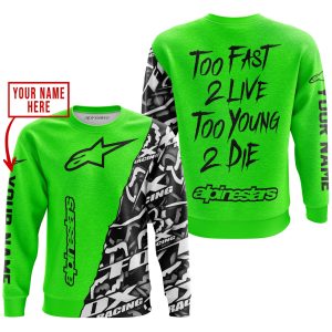 Custom name BraapGirls TOO FAST TO LIVE TOO YOUNG TO DIE – LIMITED EDITION – CUSTOM NAME – ALPINESTARS – GREEN Alpinestars for motocross girls and dirt bike ...
