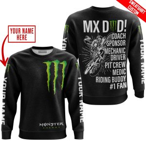 Custom name BraapGirls MX DAD – PERSONALISED GIFTS FOR CHILDREN & ADULTS – MONSTER – BLACK Brands for motocross girls and dirt bike riders - Brands view 2
