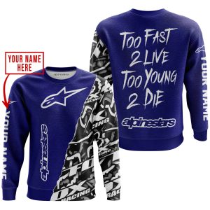 Custom name BraapGirls TOO FAST TO LIVE TOO YOUNG TO DIE – LIMITED EDITION – CUSTOM NAME – ALPINESTARS – GREY Alpinestars for motocross girls and dirt bike r...