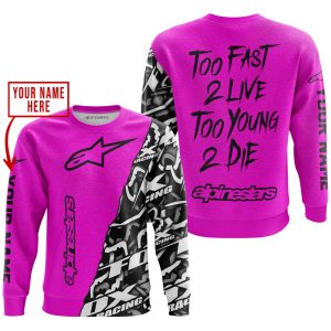 Custom name BraapGirls TOO FAST TO LIVE TOO YOUNG TO DIE – LIMITED EDITION – CUSTOM NAME – ALPINESTARS – PINK Alpinestars for motocross girls and dirt bike r...