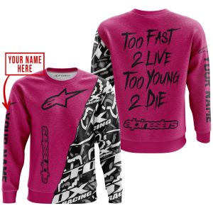 Custom name BraapGirls TOO FAST TO LIVE TOO YOUNG TO DIE – LIMITED EDITION – CUSTOM NAME – ALPINESTARS – PINK 1 Alpinestars for motocross girls and dirt bike...