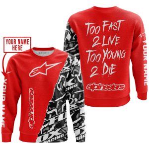 Custom name BraapGirls TOO FAST TO LIVE TOO YOUNG TO DIE – LIMITED EDITION – CUSTOM NAME – ALPINESTARS – RED Alpinestars for motocross girls and dirt bike ri...