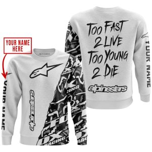 Custom name BraapGirls TOO FAST TO LIVE TOO YOUNG TO DIE – LIMITED EDITION – CUSTOM NAME – ALPINESTARS – WHITE Alpinestars for motocross girls and dirt bike ...