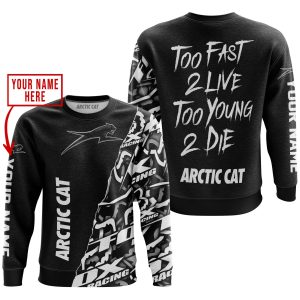 Custom name BraapGirls TOO FAST TO LIVE TOO YOUNG TO DIE – LIMITED EDITION – CUSTOM NAME – ARCTIC CAT – BLACK Arctic Cat for motocross girls and dirt bike ri...