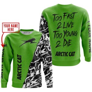 Custom name BraapGirls TOO FAST TO LIVE TOO YOUNG TO DIE – LIMITED EDITION – CUSTOM NAME – ARCTIC CAT – GREEN Arctic Cat for motocross girls and dirt bike ri...