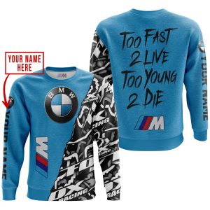 Custom name BraapGirls TOO FAST TO LIVE TOO YOUNG TO DIE – LIMITED EDITION – CUSTOM NAME – BMW – SKY BLUE BMW for motocross girls and dirt bike riders - BMW ...