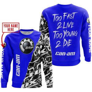Custom name BraapGirls TOO FAST TO LIVE TOO YOUNG TO DIE – LIMITED EDITION – CUSTOM NAME – CAN AM – BLUE Brands for motocross girls and dirt bike riders - Br...