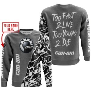 Custom name BraapGirls TOO FAST TO LIVE TOO YOUNG TO DIE – LIMITED EDITION – CUSTOM NAME – CAN AM – GREY Brands for motocross girls and dirt bike riders - Br...