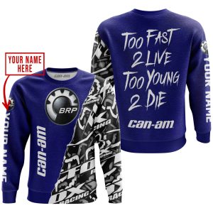 Custom name BraapGirls TOO FAST TO LIVE TOO YOUNG TO DIE – LIMITED EDITION – CUSTOM NAME – CAN AM – NAVY Brands for motocross girls and dirt bike riders - Br...