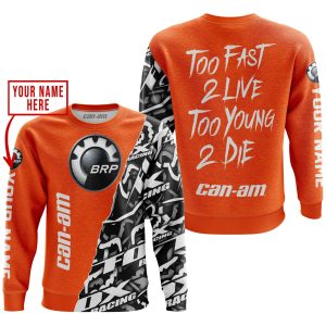 Custom name BraapGirls TOO FAST TO LIVE TOO YOUNG TO DIE – LIMITED EDITION – CUSTOM NAME – CAN AM – ORANGE Brands for motocross girls and dirt bike riders - ...