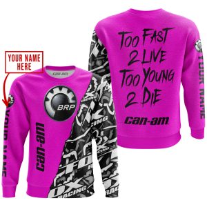 Custom name BraapGirls TOO FAST TO LIVE TOO YOUNG TO DIE – LIMITED EDITION – CUSTOM NAME – CAN AM – PINK Brands for motocross girls and dirt bike riders - Br...