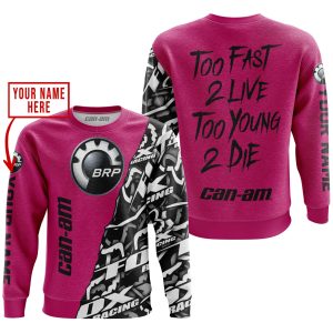 Custom name BraapGirls TOO FAST TO LIVE TOO YOUNG TO DIE – LIMITED EDITION – CUSTOM NAME – CAN AM – PINK 1 Brands for motocross girls and dirt bike riders - ...