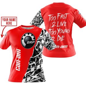 Custom name BraapGirls TOO FAST TO LIVE TOO YOUNG TO DIE – LIMITED EDITION – CUSTOM NAME – CAN AM – RED Brands for motocross girls and dirt bike riders - Bra...