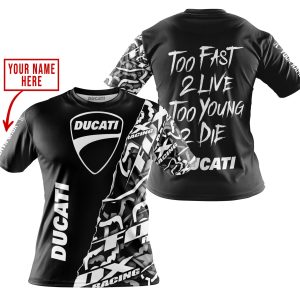 Custom name BraapGirls TOO FAST TO LIVE TOO YOUNG TO DIE – LIMITED EDITION – CUSTOM NAME – DUCATI – BLACK Brands for motocross girls and dirt bike riders - B...