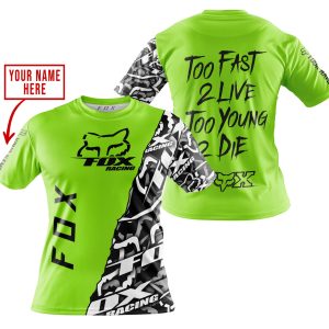 Custom name BraapGirls TOO FAST TO LIVE TOO YOUNG TO DIE – LIMITED EDITION – CUSTOM NAME – FOX RACING – GREEN 1 Brands for motocross girls and dirt bike ride...