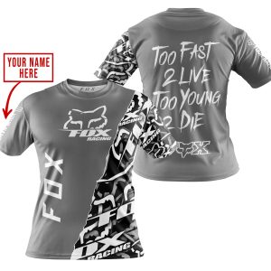 Custom name BraapGirls TOO FAST TO LIVE TOO YOUNG TO DIE – LIMITED EDITION – CUSTOM NAME – FOX RACING – GREY Brands for motocross girls and dirt bike riders ...