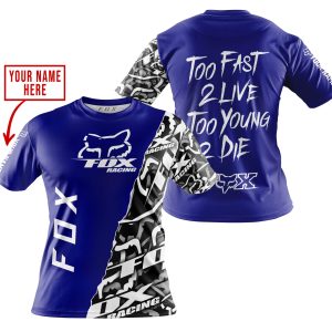 Custom name BraapGirls TOO FAST TO LIVE TOO YOUNG TO DIE – LIMITED EDITION – CUSTOM NAME – FOX RACING – NAVY Brands for motocross girls and dirt bike riders ...