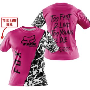 Custom name BraapGirls TOO FAST TO LIVE TOO YOUNG TO DIE – LIMITED EDITION – CUSTOM NAME – FOX RACING – PINK 1 Brands for motocross girls and dirt bike rider...