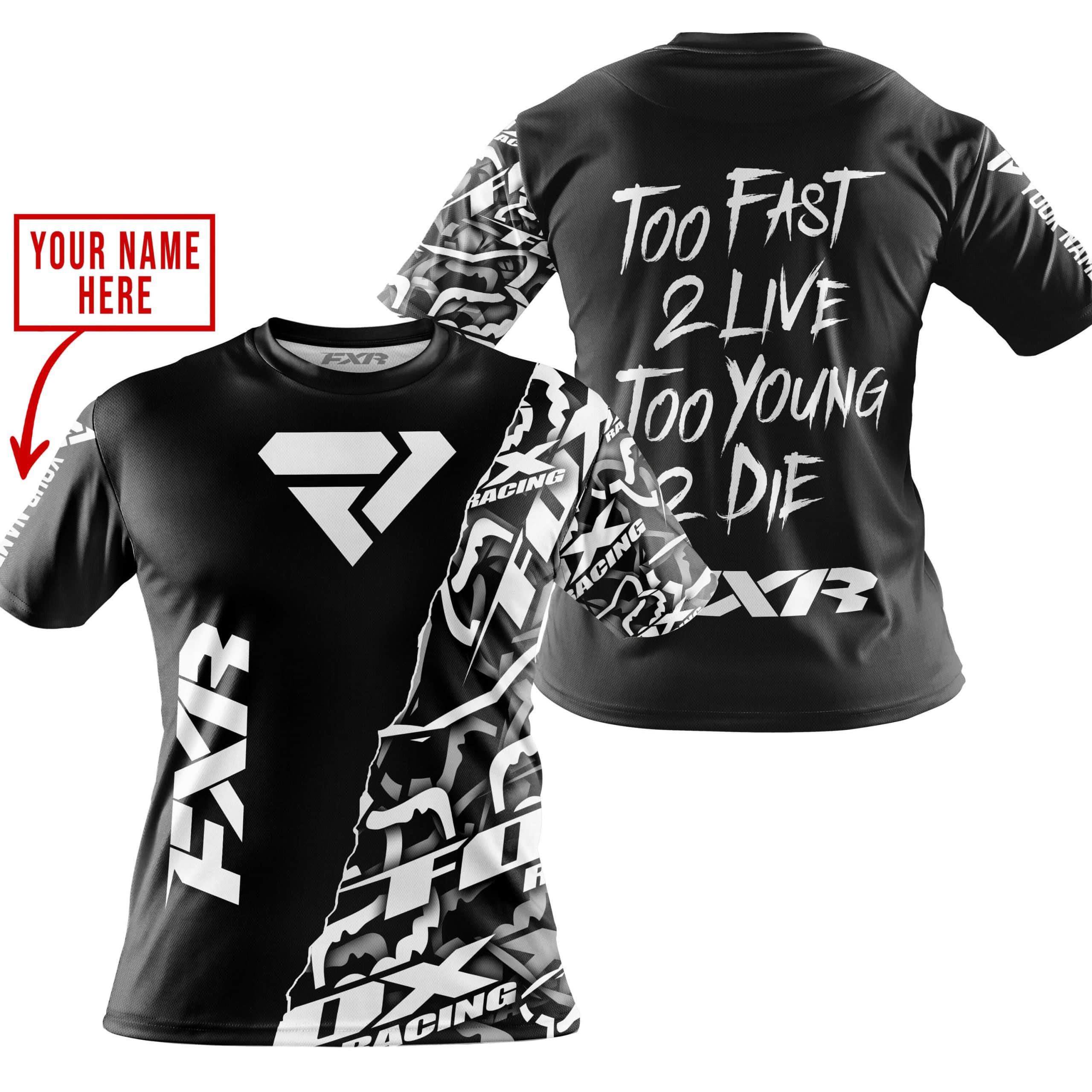 TOO FAST TO LIVE TOO YOUNG TO DIE - LIMITED EDITION - CUSTOM NAME - FXR - BLACK view 5