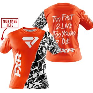 Custom name BraapGirls TOO FAST TO LIVE TOO YOUNG TO DIE – LIMITED EDITION – CUSTOM NAME – FXR – ORANGE Brands for motocross girls and dirt bike riders - Bra...