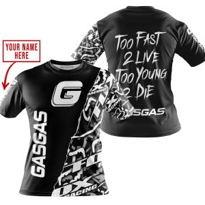 Custom name BraapGirls TOO FAST TO LIVE TOO YOUNG TO DIE – LIMITED EDITION – CUSTOM NAME – GAS GAS – BLACK Brands for motocross girls and dirt bike riders - ...