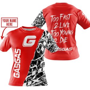 Custom name BraapGirls TOO FAST TO LIVE TOO YOUNG TO DIE – LIMITED EDITION – CUSTOM NAME – GAS GAS – RED Brands for motocross girls and dirt bike riders - Br...