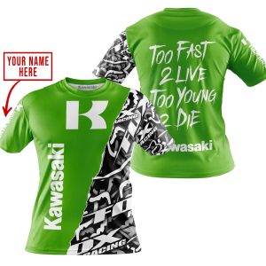 Custom name BraapGirls TOO FAST TO LIVE TOO YOUNG TO DIE – LIMITED EDITION – CUSTOM NAME – KAWASAKI – GREEN Brands for motocross girls and dirt bike riders -...