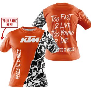 Custom name BraapGirls TOO FAST TO LIVE TOO YOUNG TO DIE – LIMITED EDITION – CUSTOM NAME – KTM – ORANGE Brands for motocross girls and dirt bike riders - Bra...
