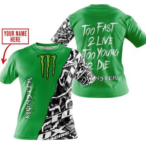 Custom name BraapGirls TOO FAST TO LIVE TOO YOUNG TO DIE – LIMITED EDITION – CUSTOM NAME – MONSTER – GREEN Brands for motocross girls and dirt bike riders - ...