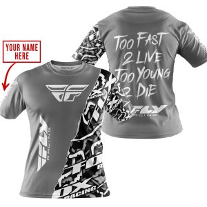 Custom name BraapGirls TOO FAST TO LIVE TOO YOUNG TO DIE – LIMITED EDITION – CUSTOM NAME – FLY RACING – GREY Brands for motocross girls and dirt bike riders ...