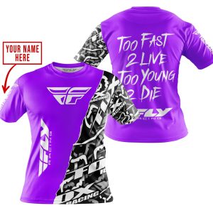 Custom name BraapGirls TOO FAST TO LIVE TOO YOUNG TO DIE – LIMITED EDITION – CUSTOM NAME – FLY RACING – PURPLE Brands for motocross girls and dirt bike rider...