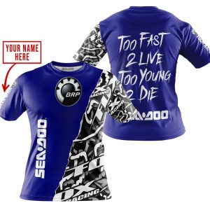 Custom name BraapGirls TOO FAST TO LIVE TOO YOUNG TO DIE – LIMITED EDITION – CUSTOM NAME – SEA DOO – NAVY Brands for motocross girls and dirt bike riders - B...