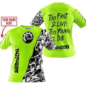 Custom name BraapGirls TOO FAST TO LIVE TOO YOUNG TO DIE – LIMITED EDITION – CUSTOM NAME – SEA DOO – NEON Brands for motocross girls and dirt bike riders - B...