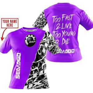 Custom name BraapGirls TOO FAST TO LIVE TOO YOUNG TO DIE – LIMITED EDITION – CUSTOM NAME – SEA DOO – PURPLE Brands for motocross girls and dirt bike riders -...