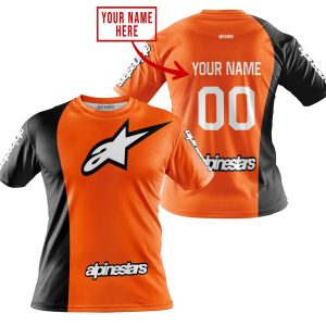 Custom name BraapGirls PREMIUM MX – CUSTOM NAME – ALPINESTARS – ORANGE Alpinestars for motocross girls and dirt bike riders - Alpinestars view 3