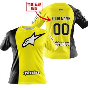 Custom name BraapGirls PREMIUM MX – CUSTOM NAME – ALPINESTARS – YELLOW Alpinestars for motocross girls and dirt bike riders - Alpinestars view 3