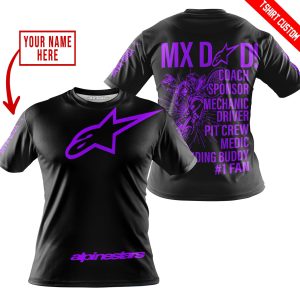 Custom name BraapGirls MX DAD – PERSONALISED GIFTS FOR CHILDREN & ADULTS – ALPINESTARS – PURPLE Alpinestars for motocross girls and dirt bike riders - Alpine...