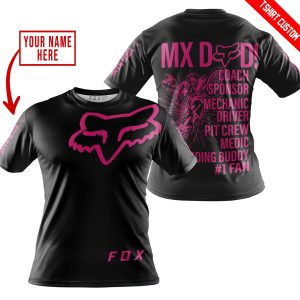 Custom name BraapGirls MX DAD – PERSONALISED GIFTS FOR CHILDREN & ADULTS – FOX RACING – PINK 1 BLACK Brands for motocross girls and dirt bike riders - Brands...