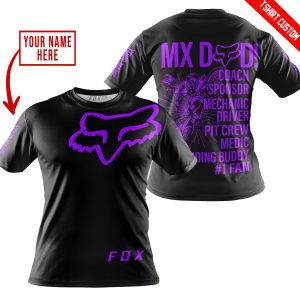 Custom name BraapGirls MX DAD – PERSONALISED GIFTS FOR CHILDREN & ADULTS – FOX RACING – PURPLE BLACK Brands for motocross girls and dirt bike riders - Brands...
