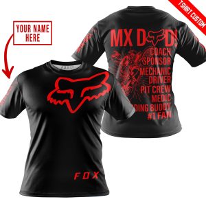 Custom name BraapGirls MX DAD – PERSONALISED GIFTS FOR CHILDREN & ADULTS – FOX RACING – RED BLACK Brands for motocross girls and dirt bike riders - Brands vi...