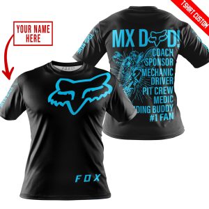 Custom name BraapGirls MX DAD – PERSONALISED GIFTS FOR CHILDREN & ADULTS – FOX RACING – SKY BLUE Brands for motocross girls and dirt bike riders - Brands view 3