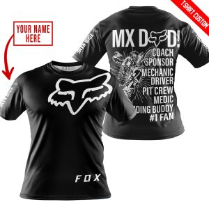 Custom name BraapGirls MX DAD – PERSONALISED GIFTS FOR CHILDREN & ADULTS – FOX RACING – WHITE Brands for motocross girls and dirt bike riders - Brands view 3