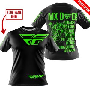 Custom name BraapGirls MX DAD – PERSONALISED GIFTS FOR CHILDREN & ADULTS – FLY RACING – GREEN Brands for motocross girls and dirt bike riders - Brands view 3
