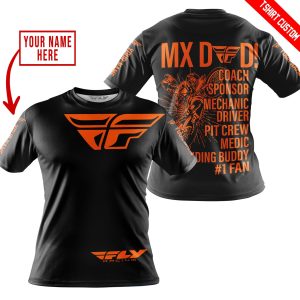 Custom name BraapGirls MX DAD – PERSONALISED GIFTS FOR CHILDREN & ADULTS – FLY RACING – ORANGE Brands for motocross girls and dirt bike riders - Brands view 3