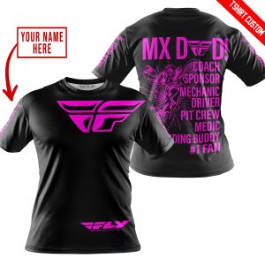 Custom name BraapGirls MX DAD – PERSONALISED GIFTS FOR CHILDREN & ADULTS – FLY RACING – PINK Brands for motocross girls and dirt bike riders - Brands view 3